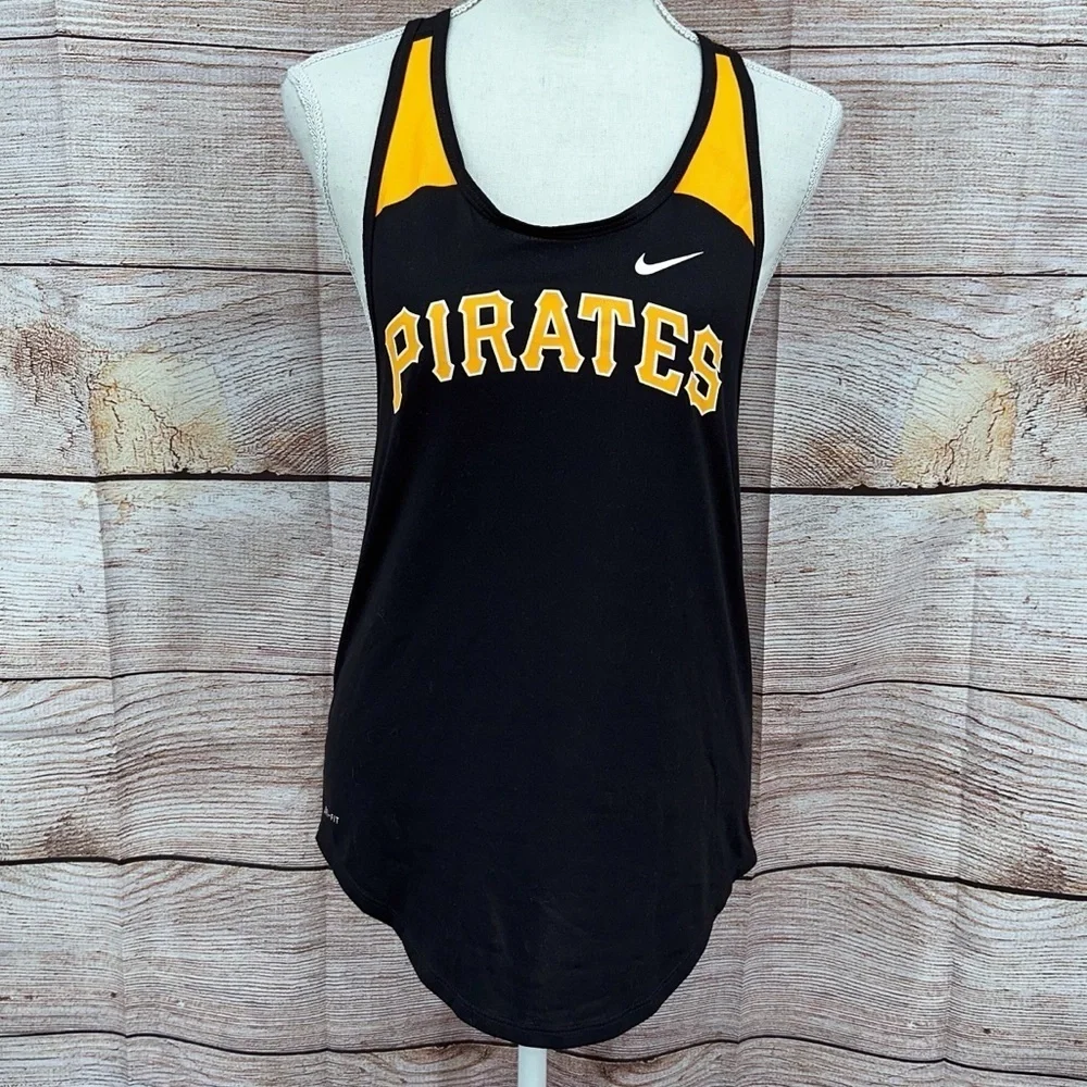 Nike Black and Yellow Pirates Sports Tank